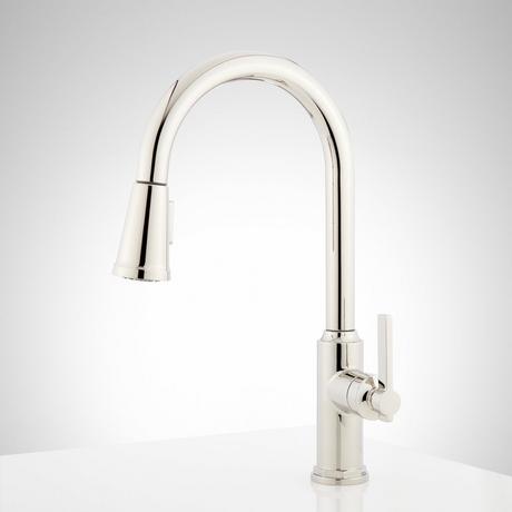 Greyfield Single-Hole Pull-Down Kitchen Faucet - Polished Nickel