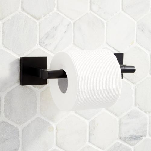 Hibiscus Toilet Paper Holder in Matte Black