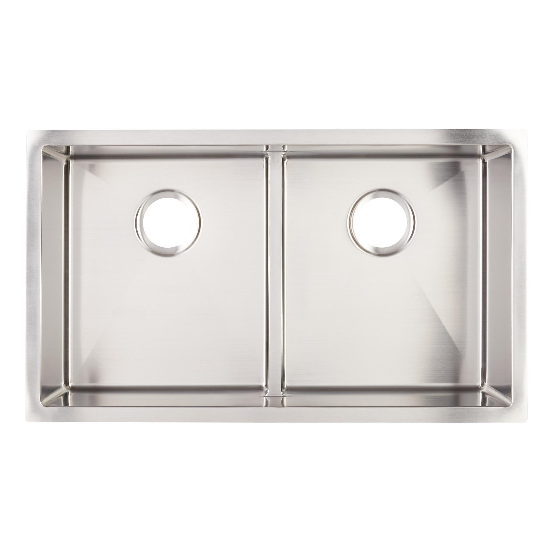 32" Ortega LowDivide DoubleBowl Stainless Steel Undermount Sink