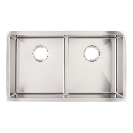 32" Ortega Low-Divide Double-Bowl Stainless Steel Undermount Sink
