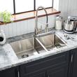 32" Ortega 60/40 Double-Bowl Stainless Steel Undermount Sink - Small Bowl Right, , large image number 0