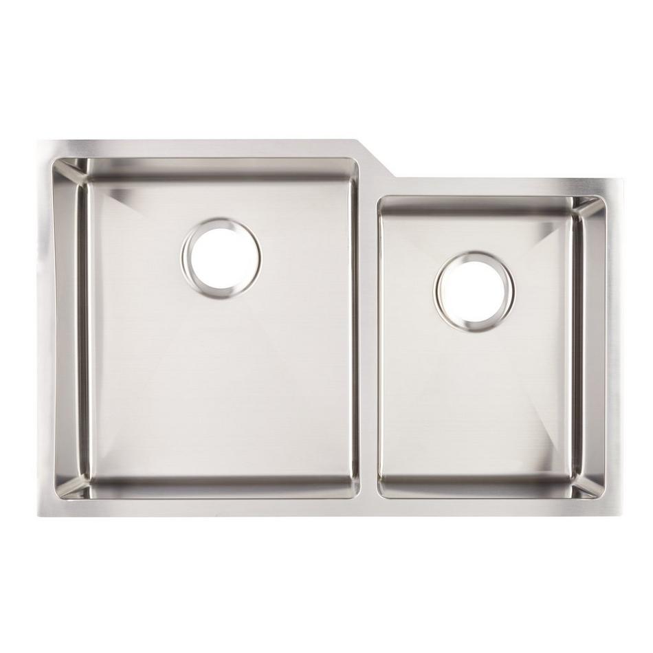 32" Ortega 60/40 Double-Bowl Stainless Steel Undermount Sink - Small Bowl Right, , large image number 4