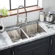 32" Ortega 40/60 Double-Bowl Stainless Steel Undermount Sink - Small Bowl Left, , large image number 0