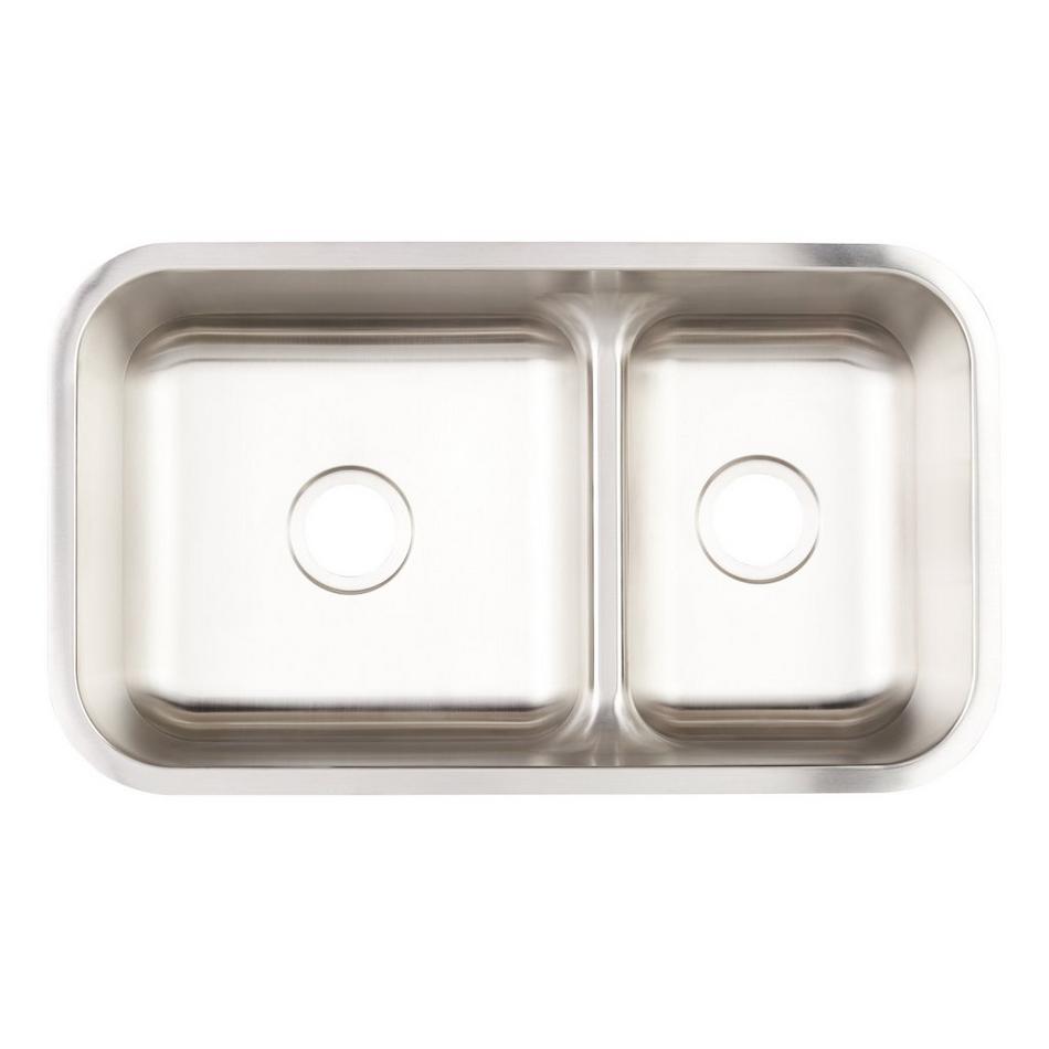 32" Calverton 60/40 Low-Divide Double-Bowl Stainless Steel Undermount Sink, , large image number 3