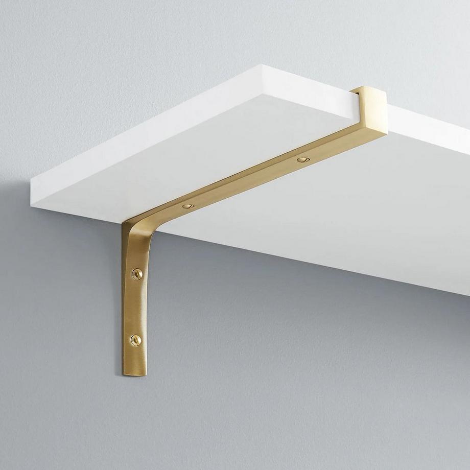 Fenmore Brass Shelf Bracket Satin Brass Signature Hardware
