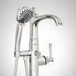 Beasley Freestanding Tub Faucet with Hand Shower and Rough-In Valve with Stops - Chrome, , large image number 1