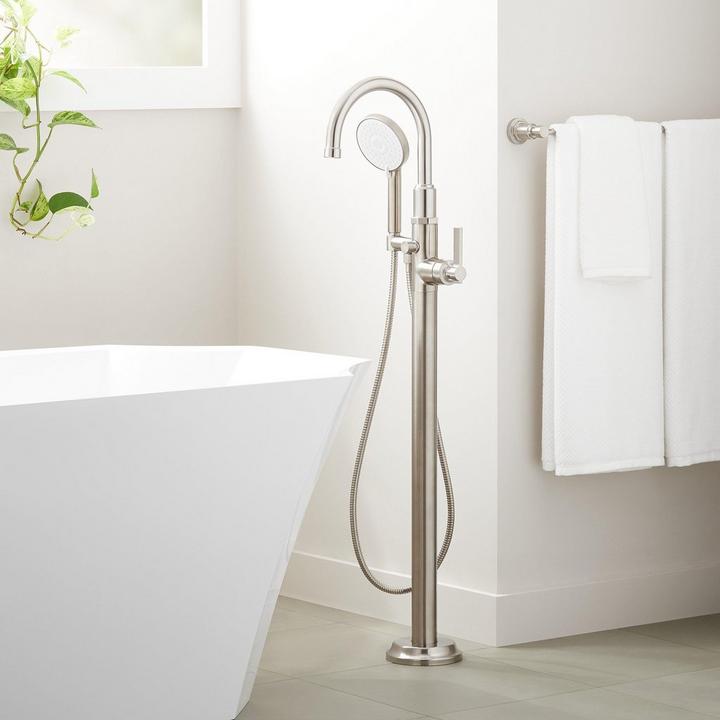 tub with nickel tub faucet
