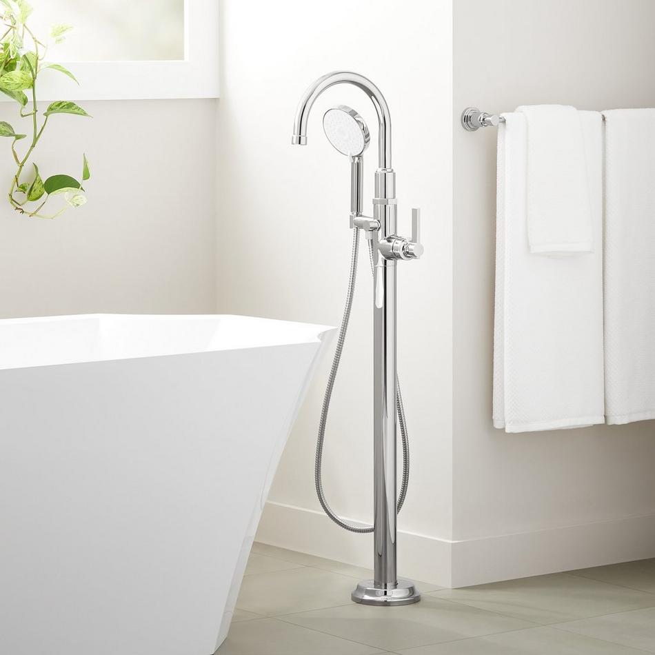 Greyfield Freestanding Tub Faucet and Rough-In Valve with Stops - Chrome, , large image number 0