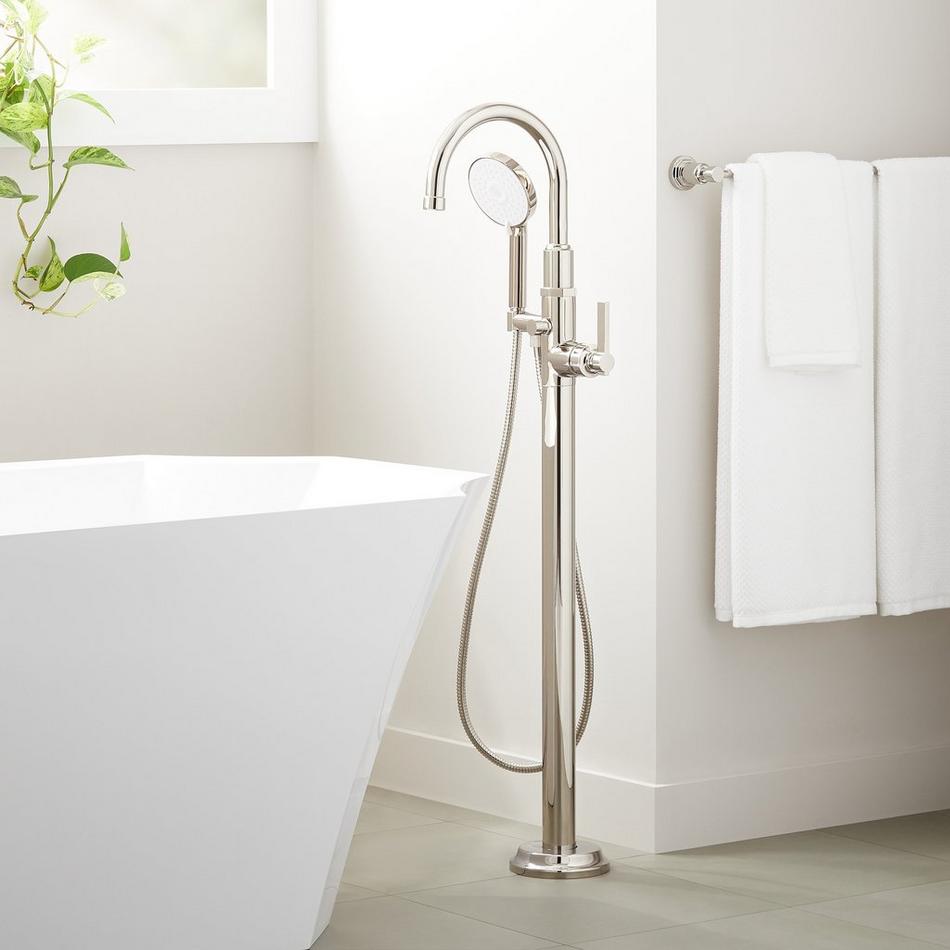 Greyfield Freestanding Tub Faucet and Rough-In Valve with Stops - Polished Nickel, , large image number 0