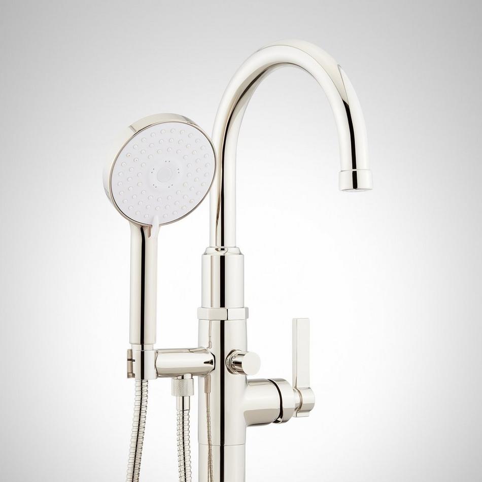 Greyfield Freestanding Tub Faucet and Rough-In Valve with Stops - Polished Nickel, , large image number 1