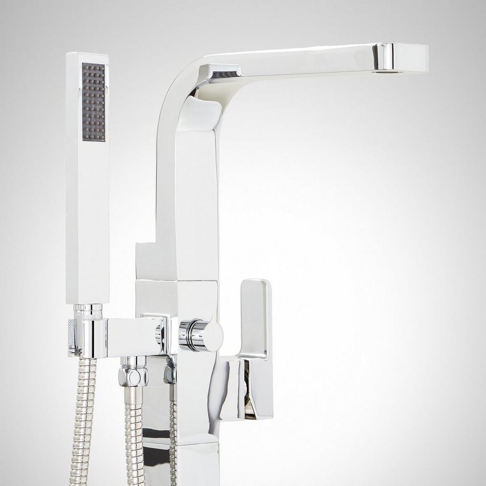 Hibiscus Freestanding Tub Faucet with Hand Shower - Chrome, , large image number 1