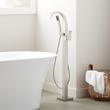 Vilamonte Freestanding Tub Faucet with Hand Shower and Rough-In Valve Less Stops - Brushed Nickel, , large image number 0
