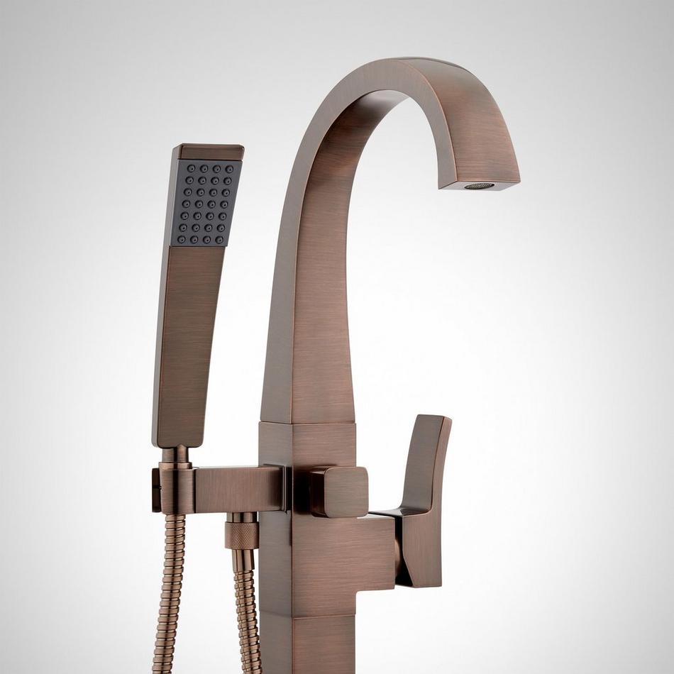 Vilamonte Freestanding Tub Faucet with Hand Shower and Rough-In Valve with Stops - Oil Rubbed Bronze, , large image number 1