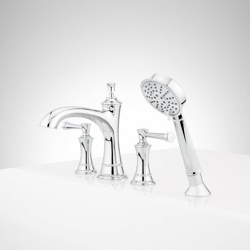 Beasley 4-Hole Roman Tub Faucet and Hand Shower - Chrome, , large image number 1