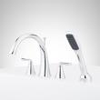 Provincetown 4-Hole Roman Tub Faucet and Hand Shower with Rough-In Valve - Chrome, , large image number 1