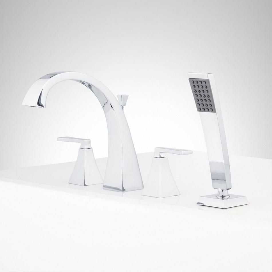 Vilamonte 4-Hole Roman Tub Faucet and Hand Shower - Without Rough-In Valve - Chrome, , large image number 1