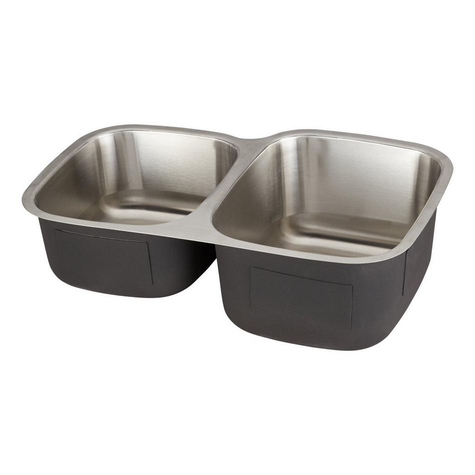 32" Calverton Offset Double-Bowl Stainless Steel Undermount Sink - Large Bowl Right, , large image number 1