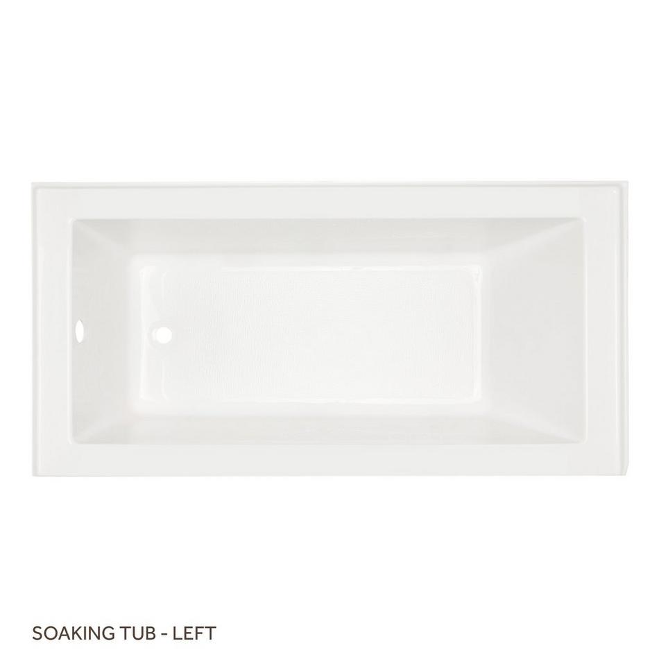 60" x 36" Sitka Acrylic Alcove Soaking Tub - White, , large image number 1