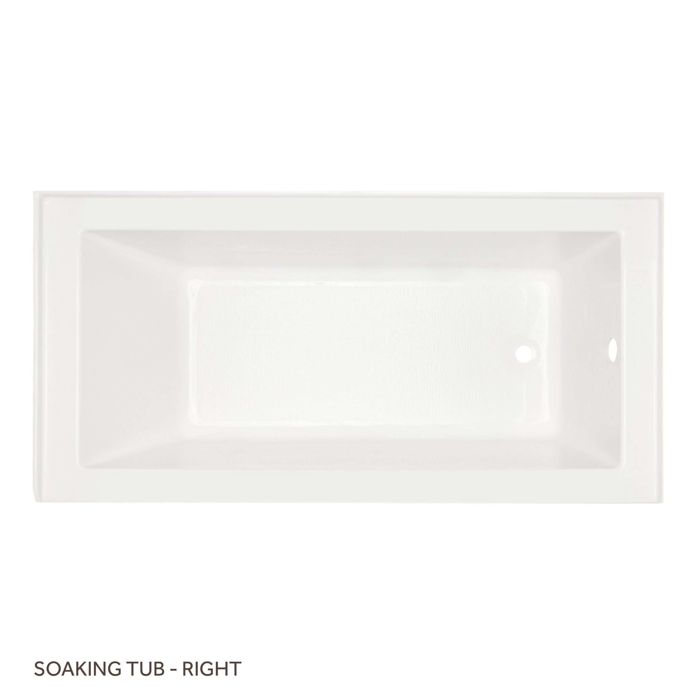 60" x 36" Sitka Acrylic Alcove Soaking Tub - White | Signature Hardware