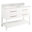 48" Robertson Vanity Cabinet Bright White - Carrara Marble - 8" Drillings - Oval Undermount Sink, , large image number 1