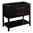 36" Robertson Console Vanity - Black - with Rect Undermount Sink - Carrara Marble No Faucet Holes, , large image number 1
