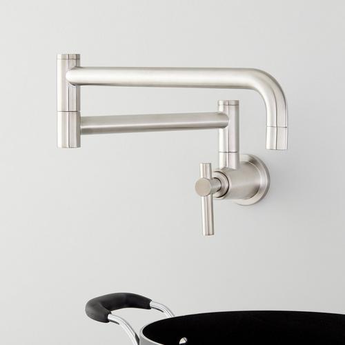 Ravenel Retractable Wall-Mount Pot Filler in Stainless Steel