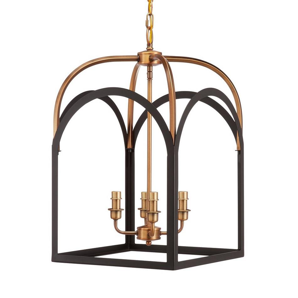 24 Black & Bronze Round Antique-Style 6-Light Hanging Chandelier