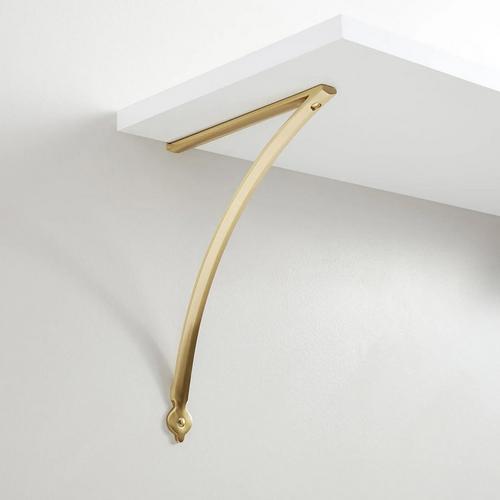 Keeton Solid Brass Shelf Bracket in Satin Brass