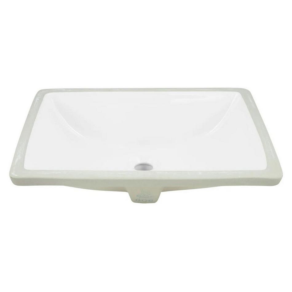 37" x 22" 3cm Quartz Vanity Top for Rectangular Undermount Sink - Feathered White - White Sink, , large image number 1