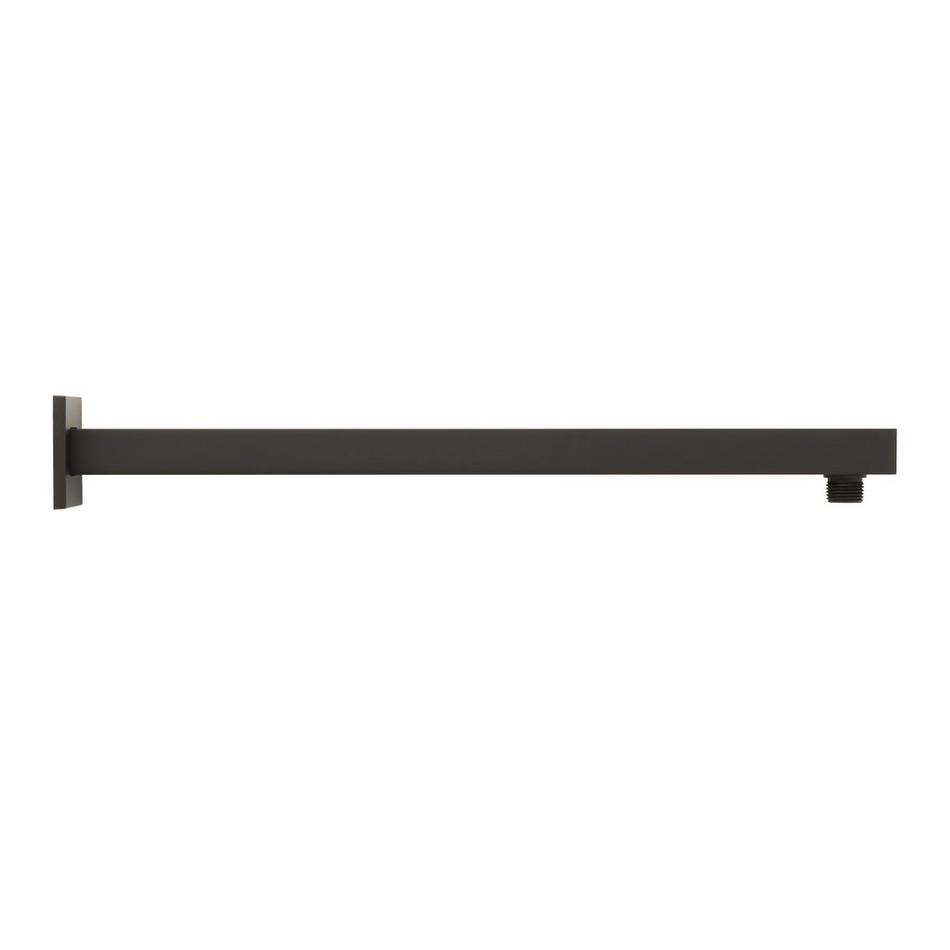 18" Modern Square Wall-Mount Shower Arm with Flange - Matte Black, , large image number 0