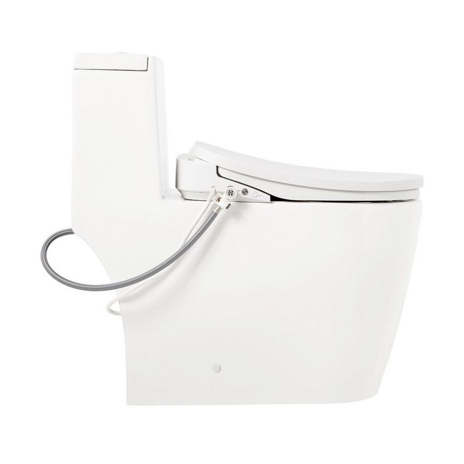 Sitka One-Piece Elongated Skirted Toilet with Aldridge Bidet Seat - White, , large image number 3