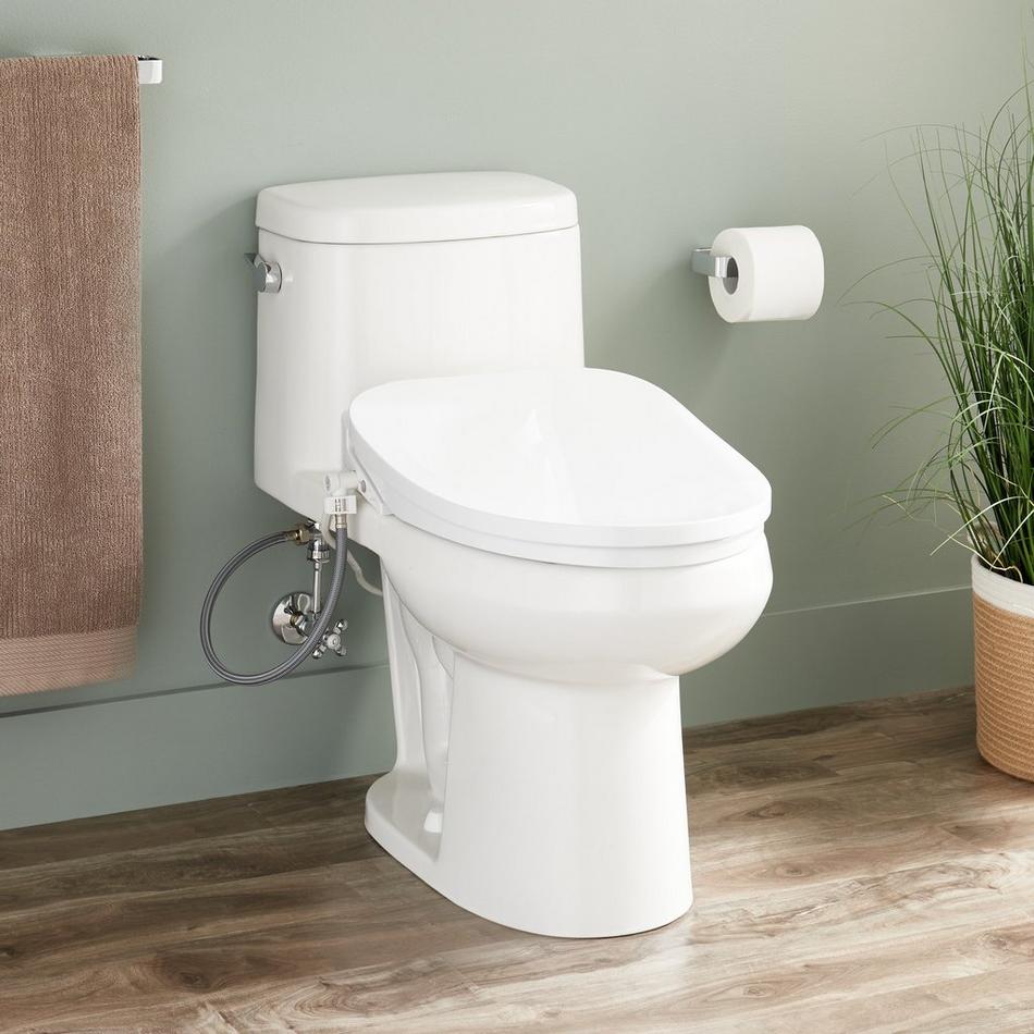 Sarasota One-Piece Elongated Toilet with Aldridge Bidet Seat - White, , large image number 0