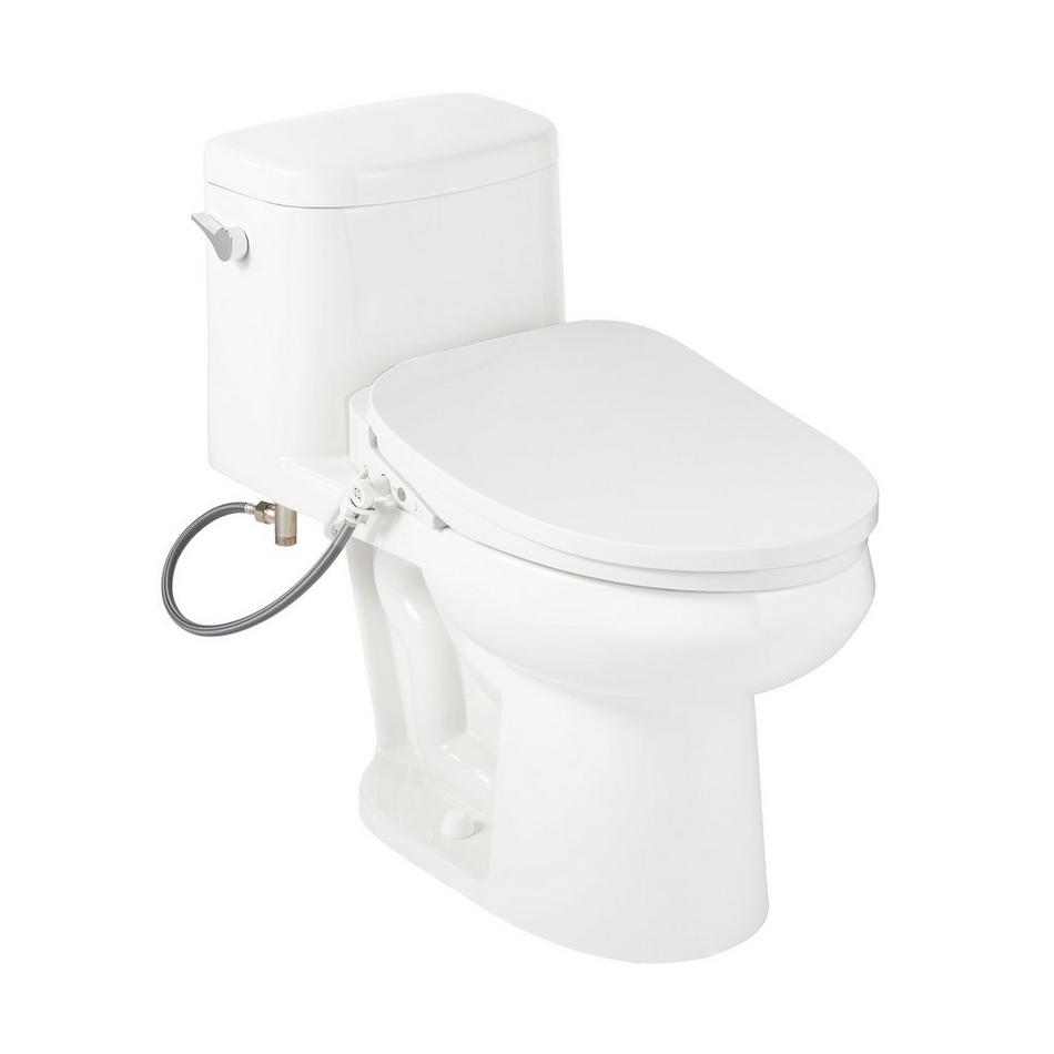 Sarasota One-Piece Elongated Toilet with Aldridge Bidet Seat - White, , large image number 1