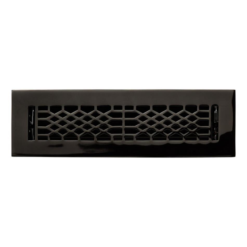 Antique Style Brass Floor Register - Black Nickel 2-1/4" x 10" (4" x 11-1/2" Overall), , large image number 0