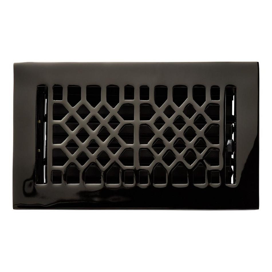 Antique Style Brass Floor Register - Black Nickel 4" x 8" (5-3/4" x 9-1/2" Overall), , large image number 0
