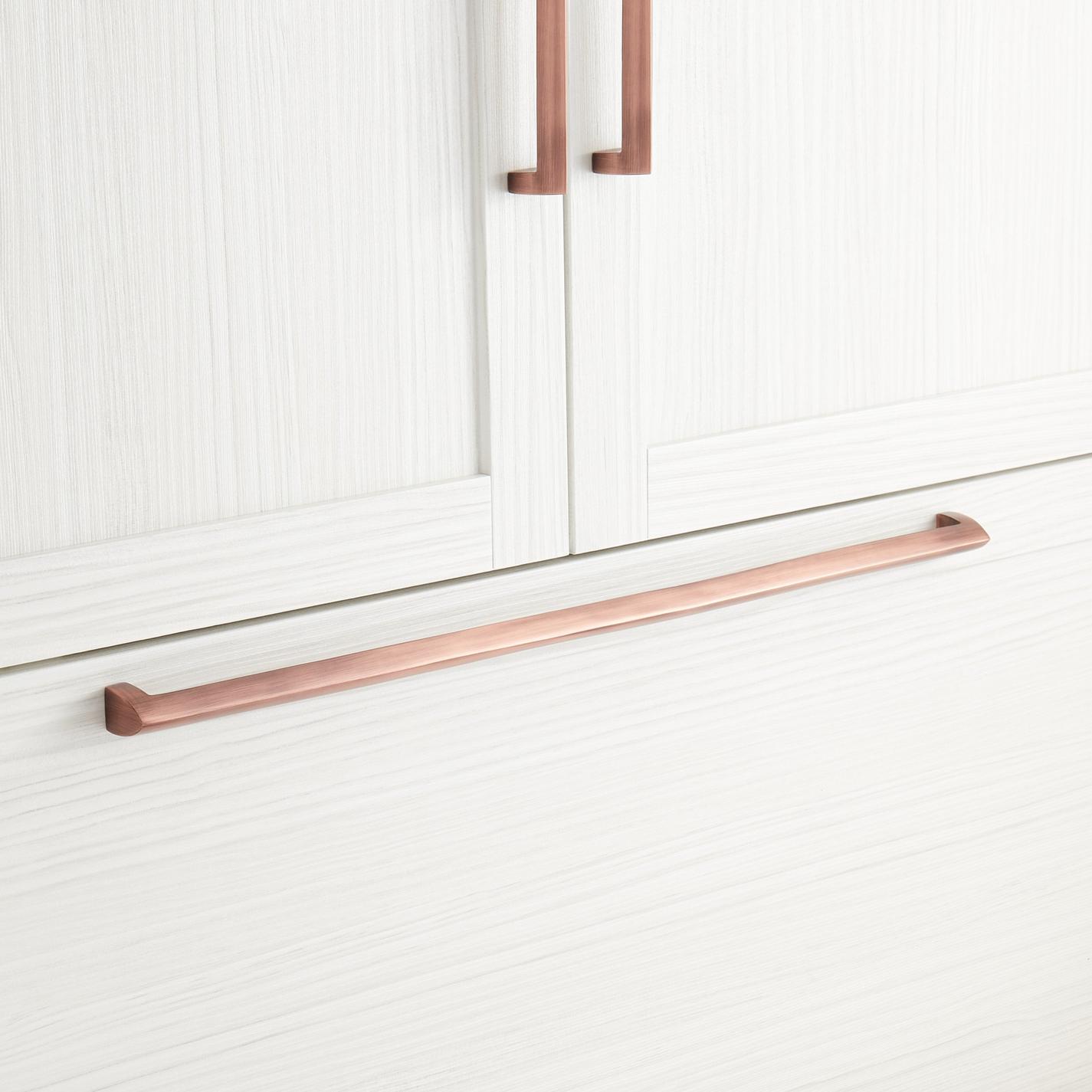 24" Rindahl Solid Brass Appliance Pull Antique Copper Signature Hardware