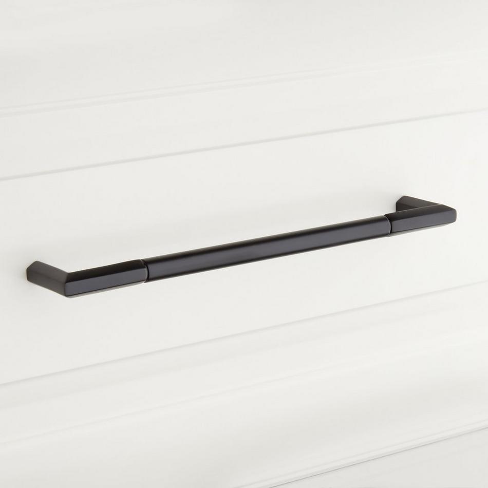 8" Lunata Solid Brass Cabinet Pull - Matte Black, , large image number 0