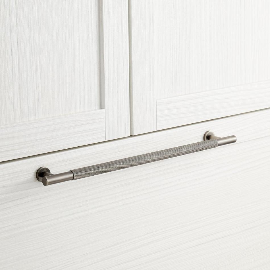 15" Evinger Knurled Brass Appliance Pull - Antique Nickel, , large image number 0