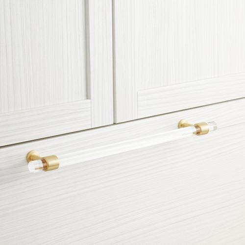 acrylic and brass appliance pull