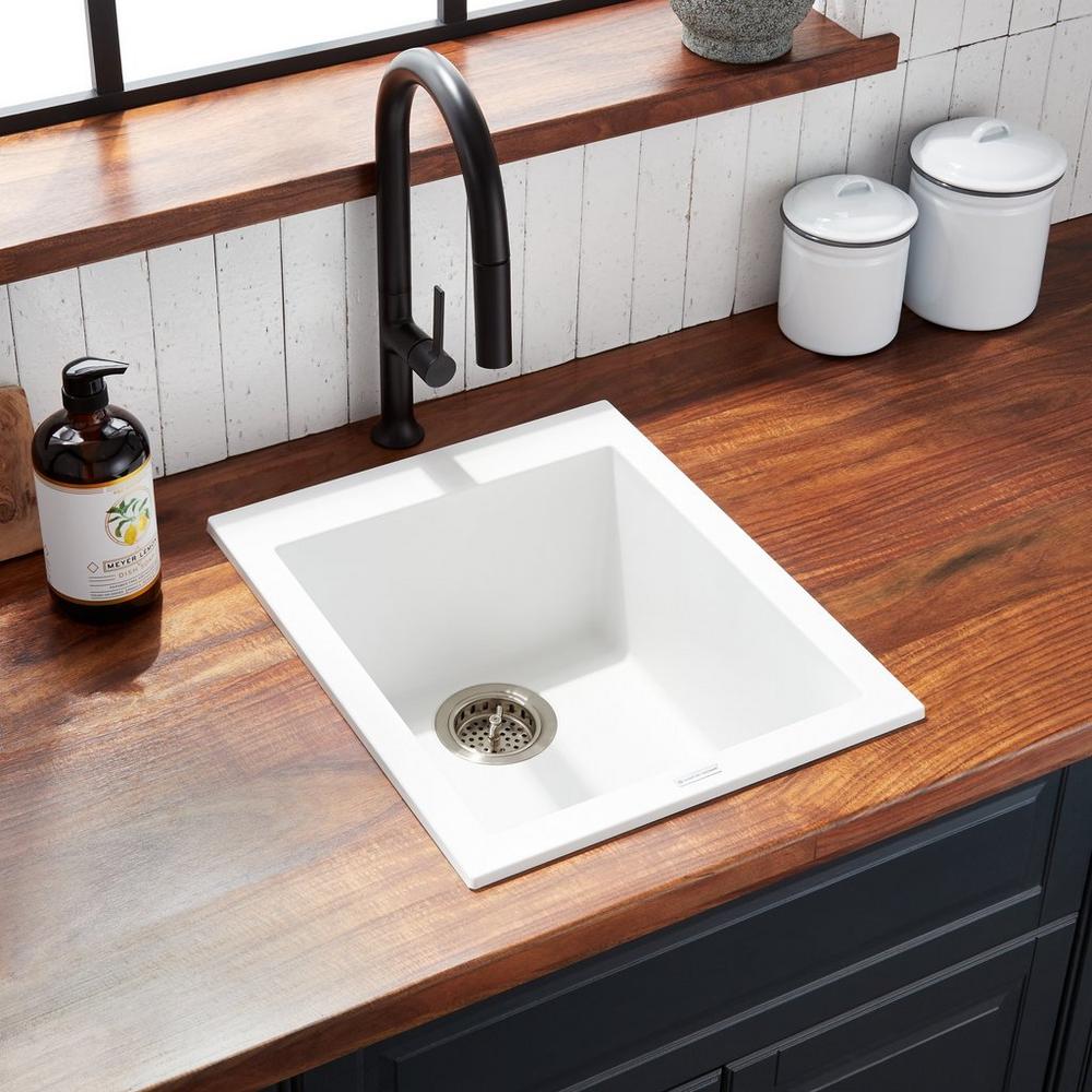 16" Holcomb Drop-In Granite Composite Sink in Cloud White