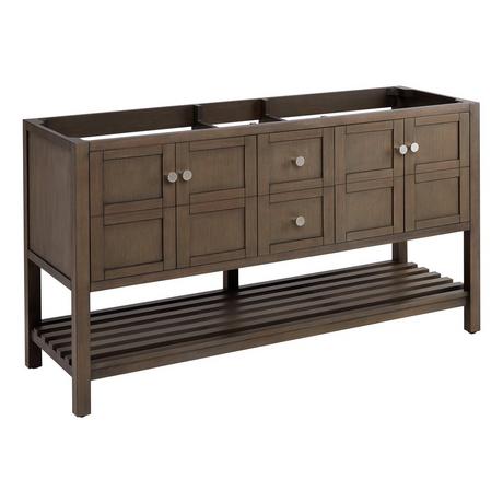 60" Olsen Double Console Vanity - Ash Brown - Vanity Cabinet Only