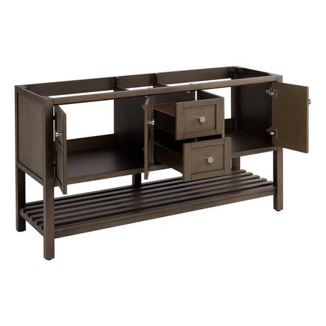 60" Olsen Double Console Vanity for Undermount Sinks - Ash Brown