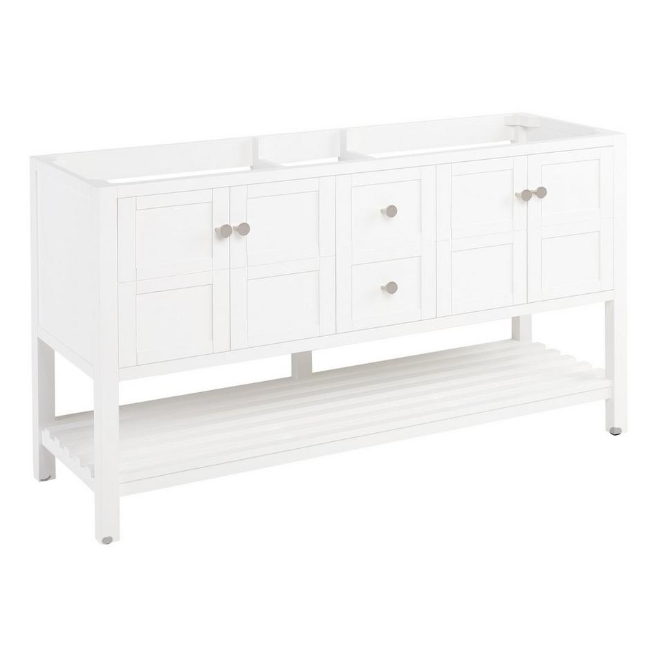 60" Olsen Double Console Vanity - Soft White - Vanity Cabinet Only, , large image number 0