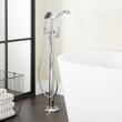 Pendleton Freestanding Tub Faucet with Hand Shower and Rough-In Valve Less Stops - Chrome, , large image number 0