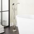 Pendleton Freestanding Tub Faucet with Hand Shower and Rough-In Valve Less Stops - Polished Nickel, , large image number 0