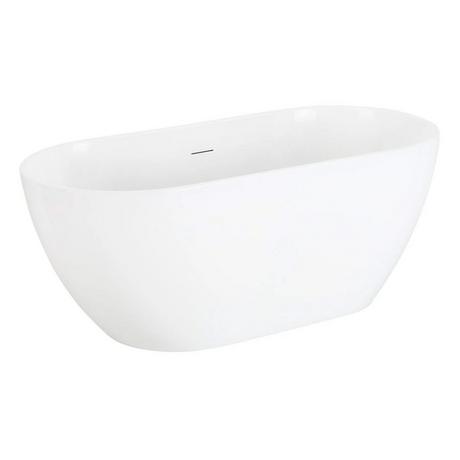 59" Hibiscus Oval Acrylic Freestanding Tub - No Tap Deck