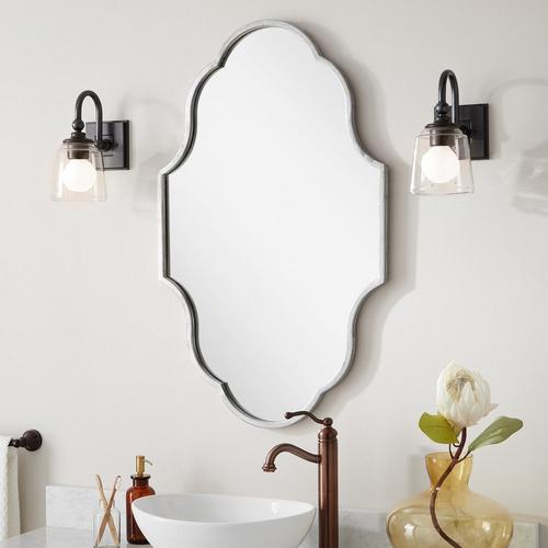 Lucido Decorative Vanity Mirror in Antique Silver