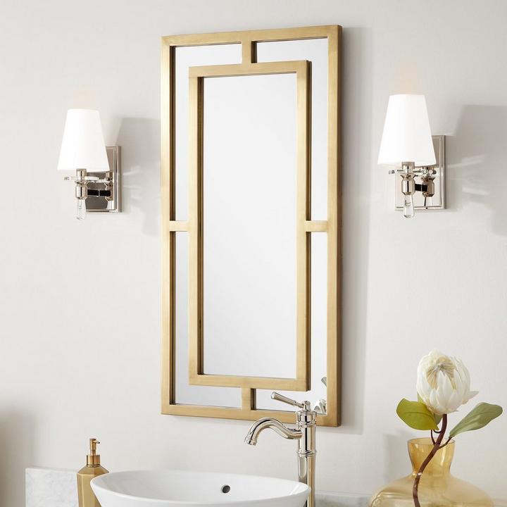 Austi Decorative Vanity Mirror in Antique Brass