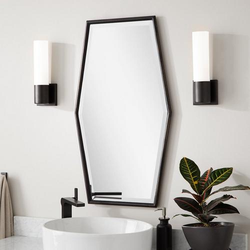 Tenaya Hexagonal Decorative Vanity Mirror in Black Powder Coat