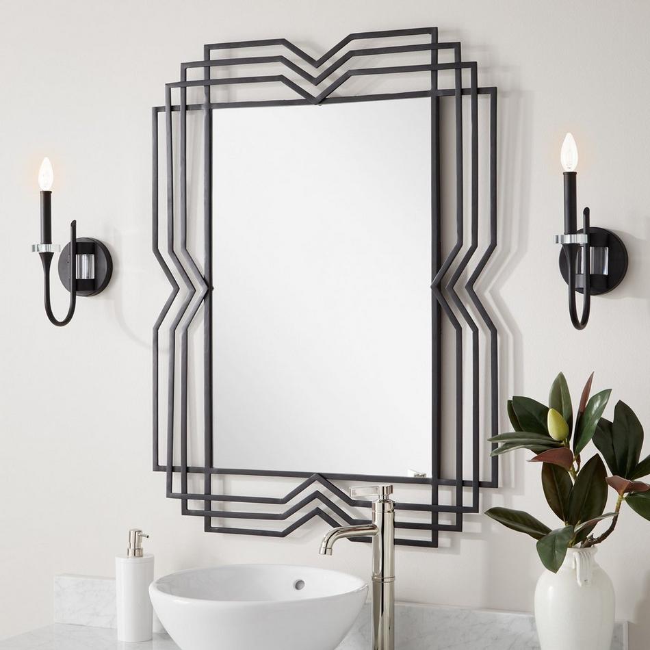 Solandra Decorative Vanity Mirror - Black Powder Coat, , large image number 0